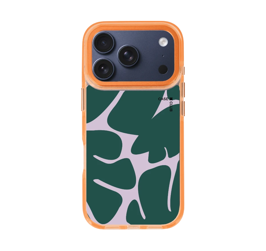 green & pink leaf pattern