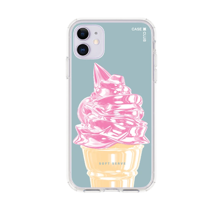 ไอศกรีมซอฟต์เสิร์ฟชมพู