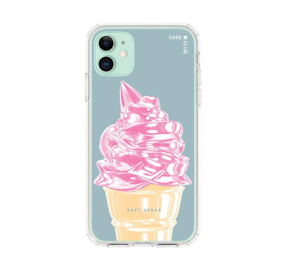 ไอศกรีมซอฟต์เสิร์ฟชมพู