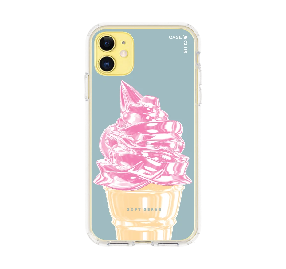 ไอศกรีมซอฟต์เสิร์ฟชมพู