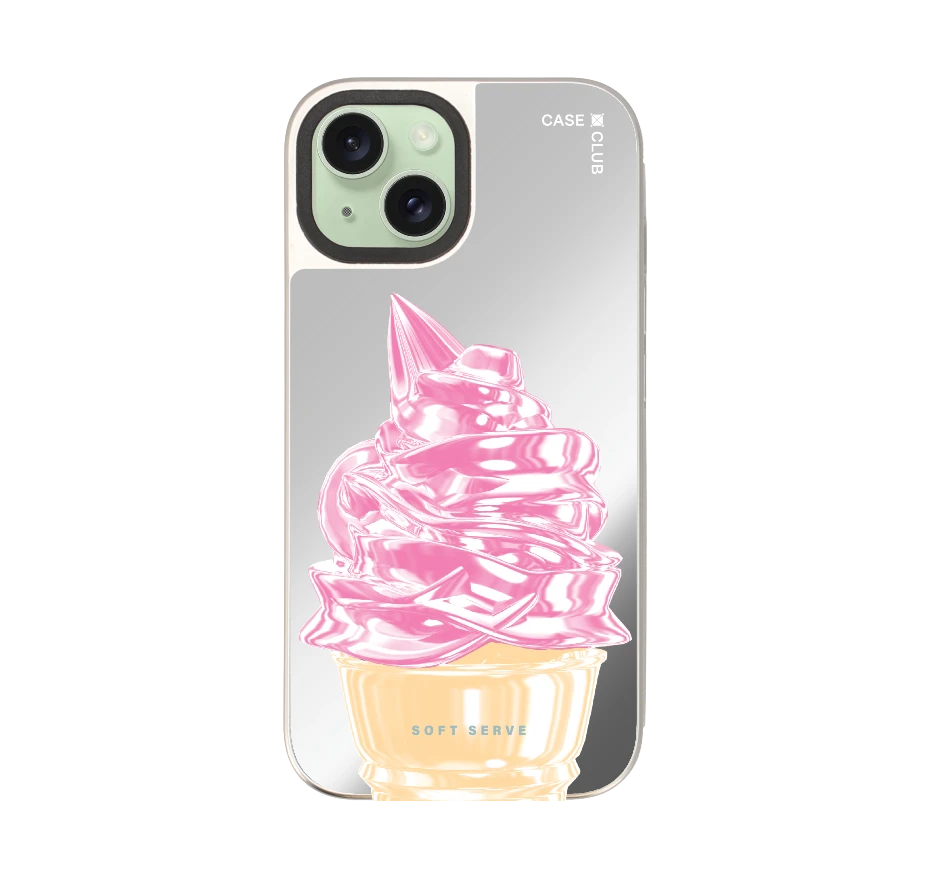 ไอศกรีมซอฟต์เสิร์ฟชมพู