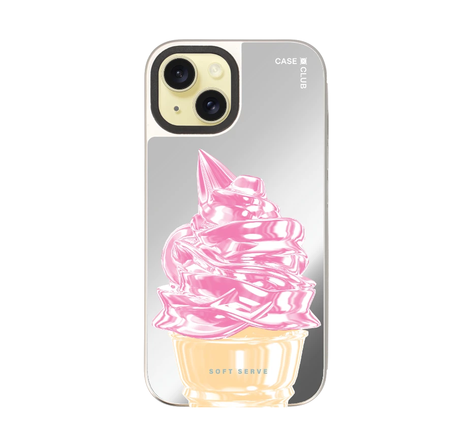 ไอศกรีมซอฟต์เสิร์ฟชมพู