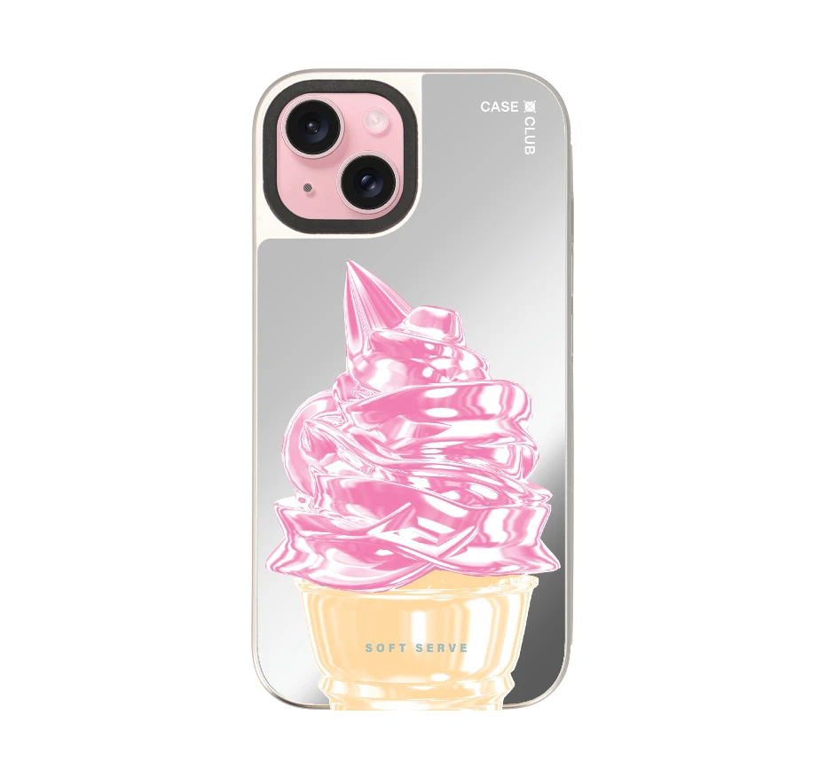 ไอศกรีมซอฟต์เสิร์ฟชมพู