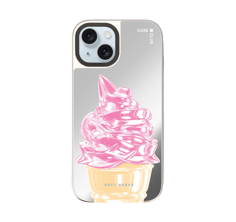 ไอศกรีมซอฟต์เสิร์ฟชมพู