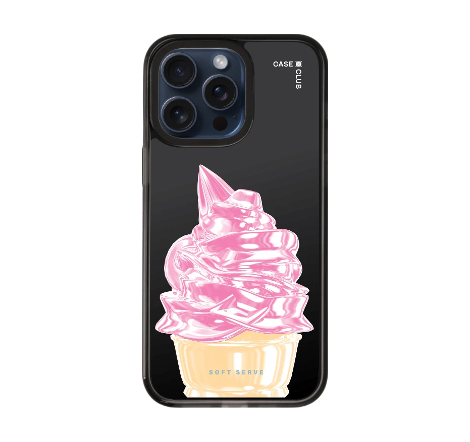 ไอศกรีมซอฟต์เสิร์ฟชมพู