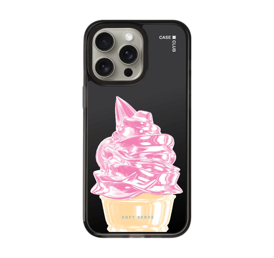 ไอศกรีมซอฟต์เสิร์ฟชมพู