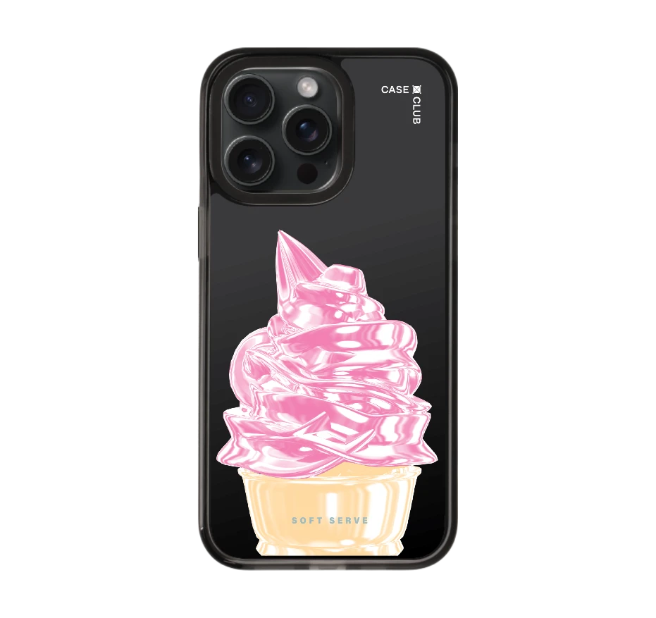 ไอศกรีมซอฟต์เสิร์ฟชมพู