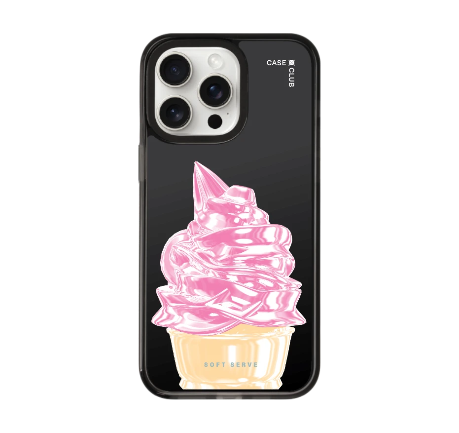 ไอศกรีมซอฟต์เสิร์ฟชมพู