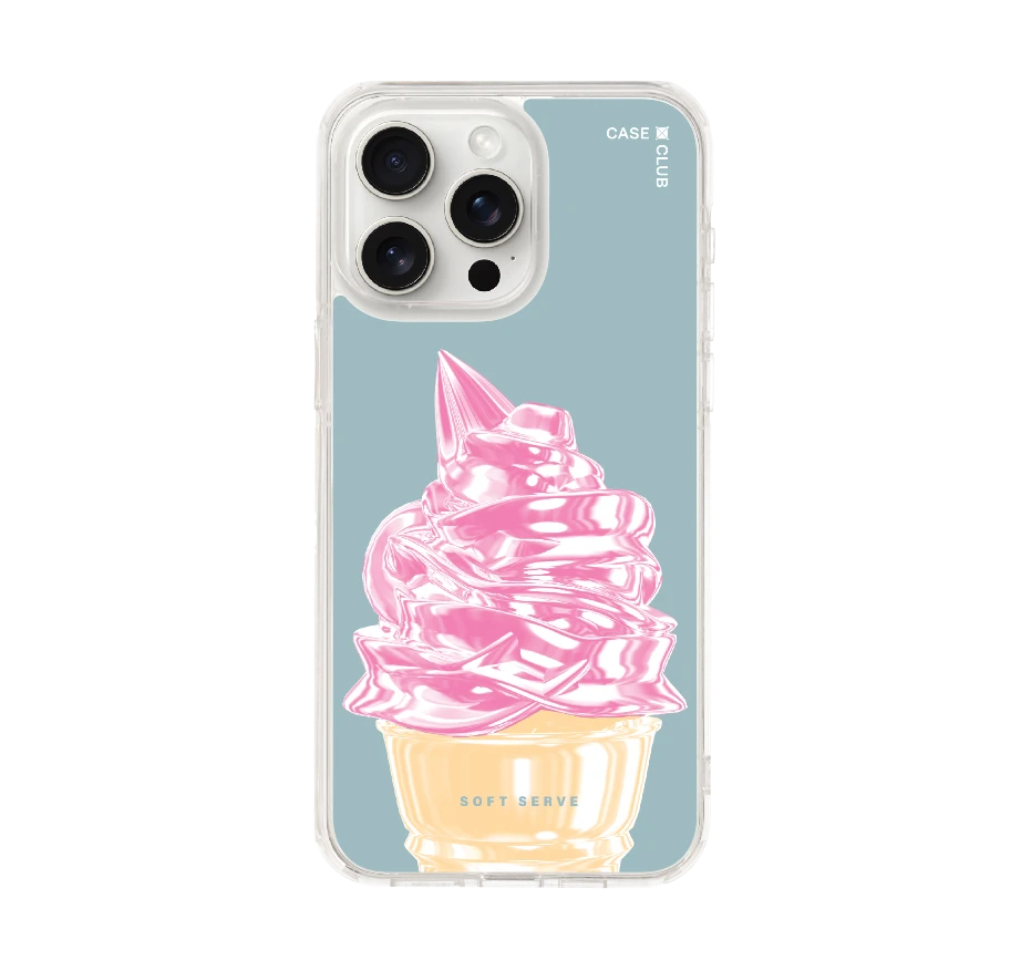 ไอศกรีมซอฟต์เสิร์ฟชมพู