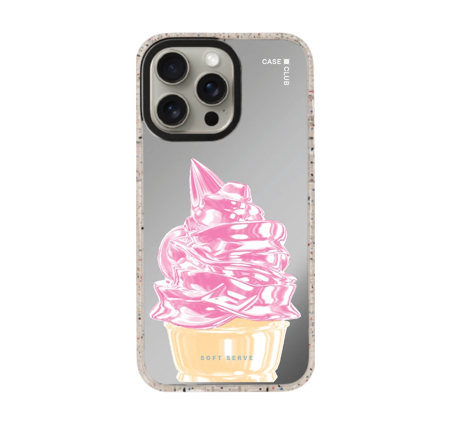 ไอศกรีมซอฟต์เสิร์ฟชมพู