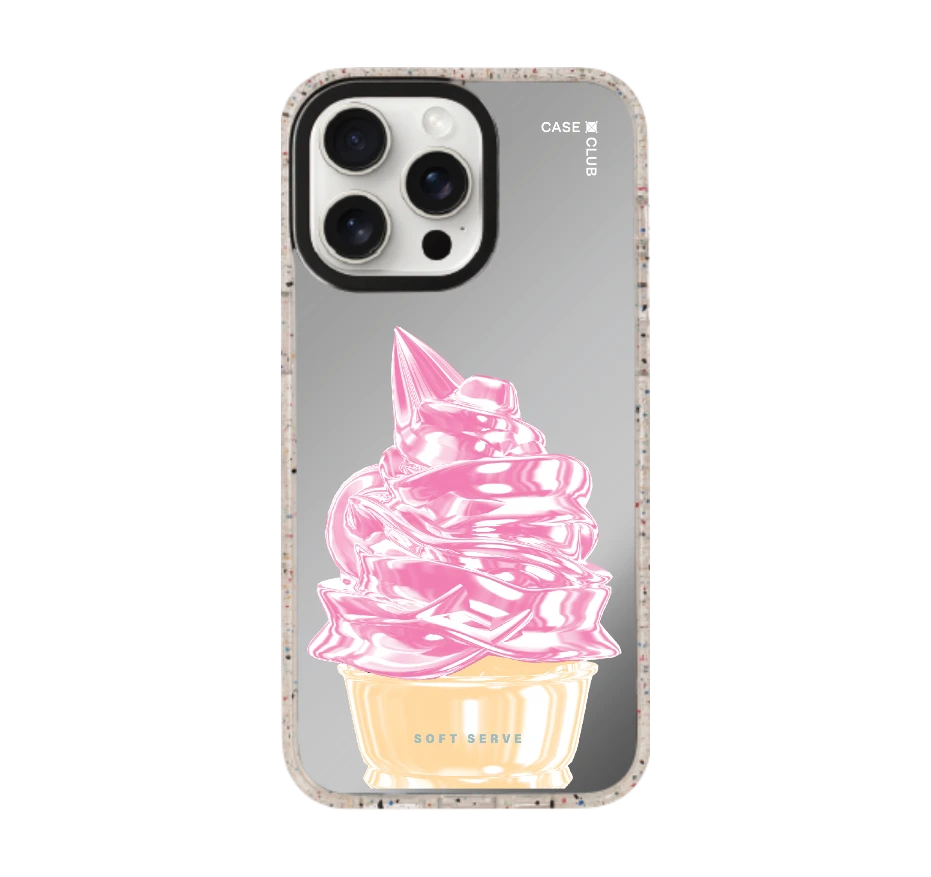 ไอศกรีมซอฟต์เสิร์ฟชมพู