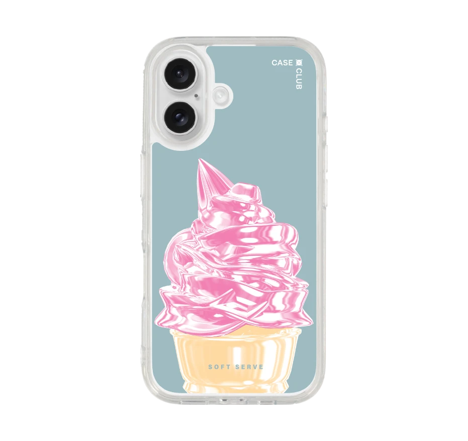 ไอศกรีมซอฟต์เสิร์ฟชมพู