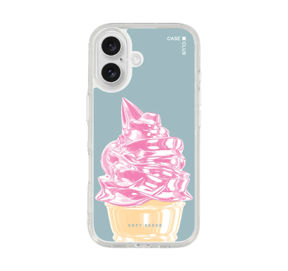 ไอศกรีมซอฟต์เสิร์ฟชมพู