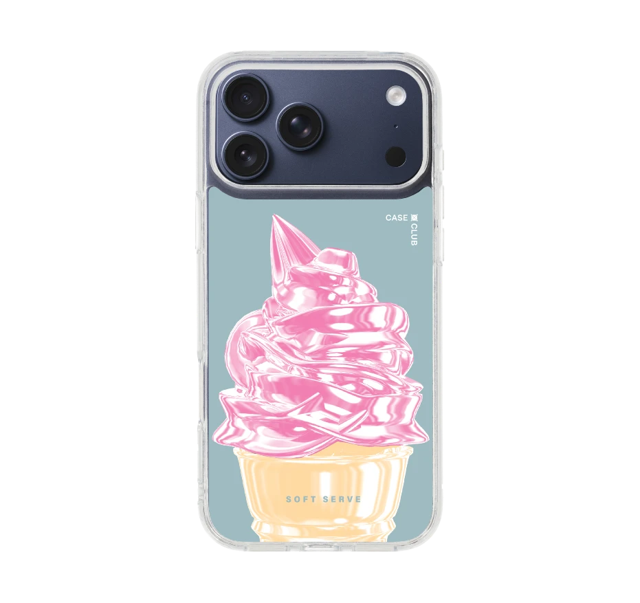 ไอศกรีมซอฟต์เสิร์ฟชมพู