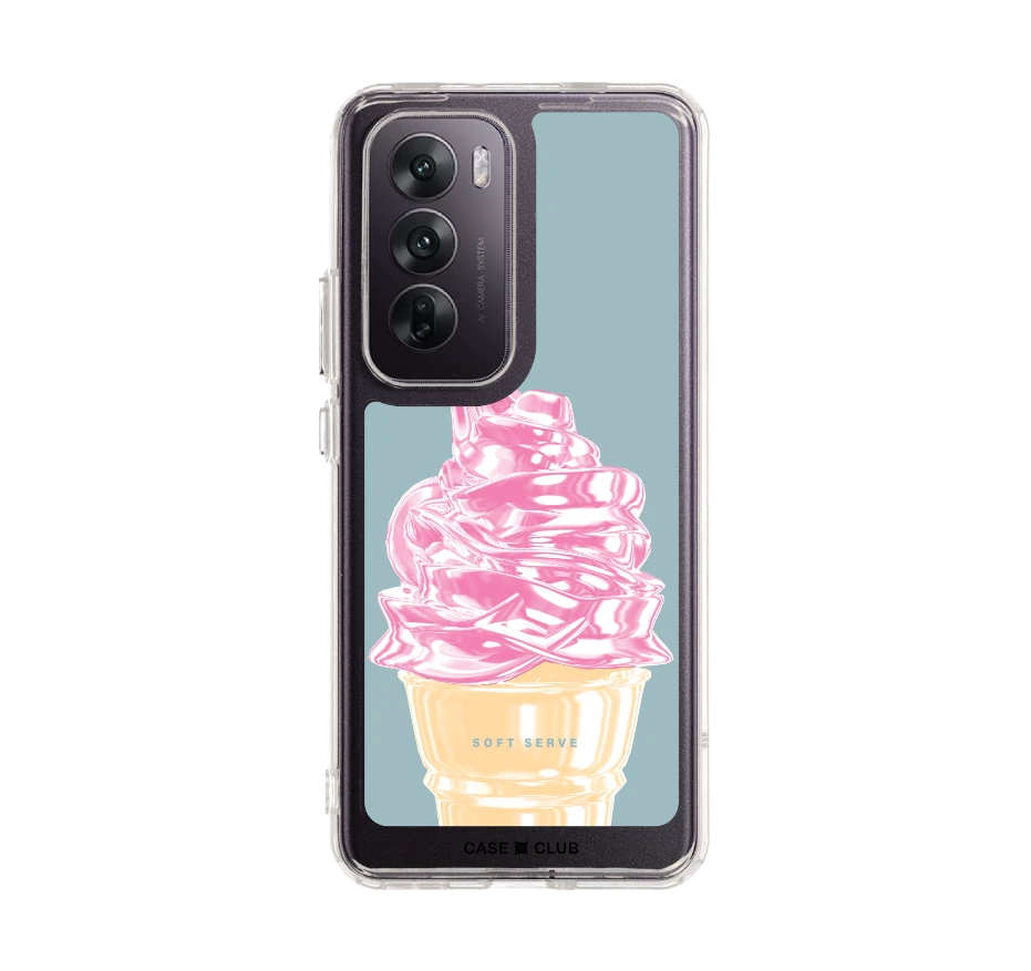 ไอศกรีมซอฟต์เสิร์ฟชมพู