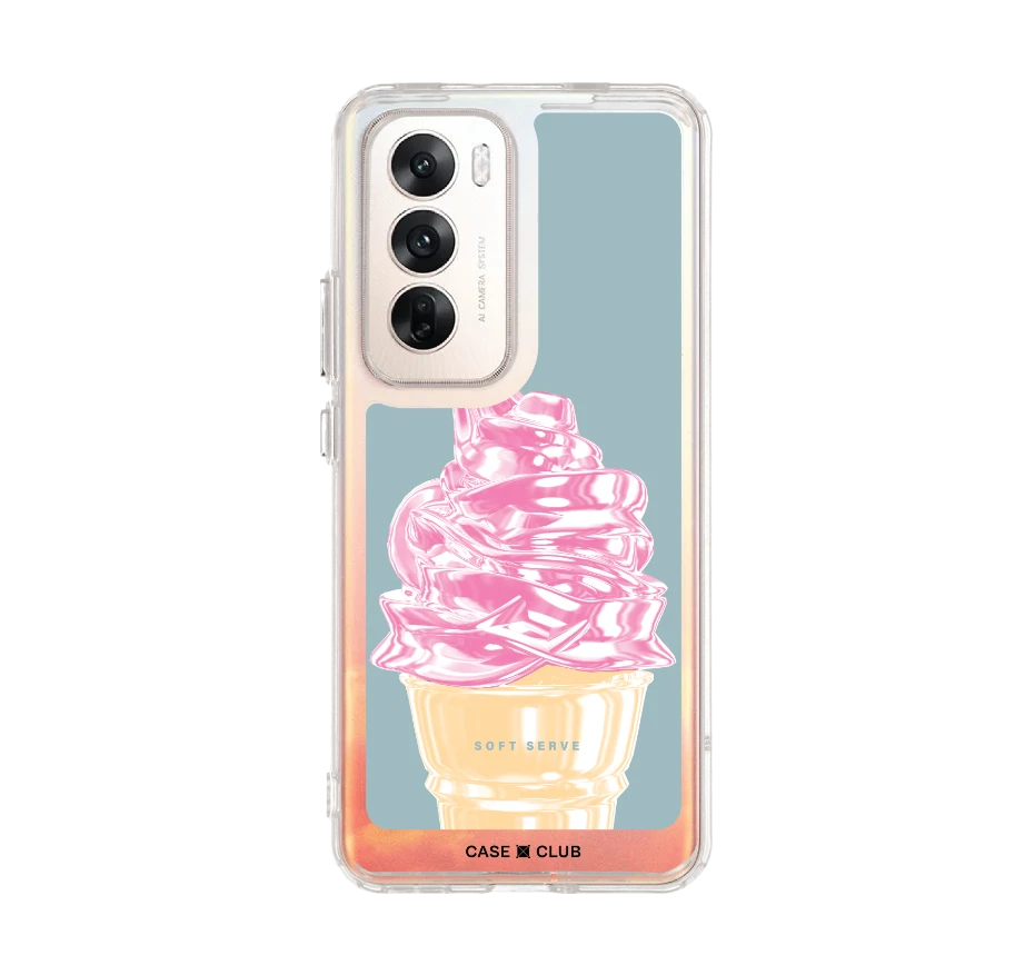 ไอศกรีมซอฟต์เสิร์ฟชมพู