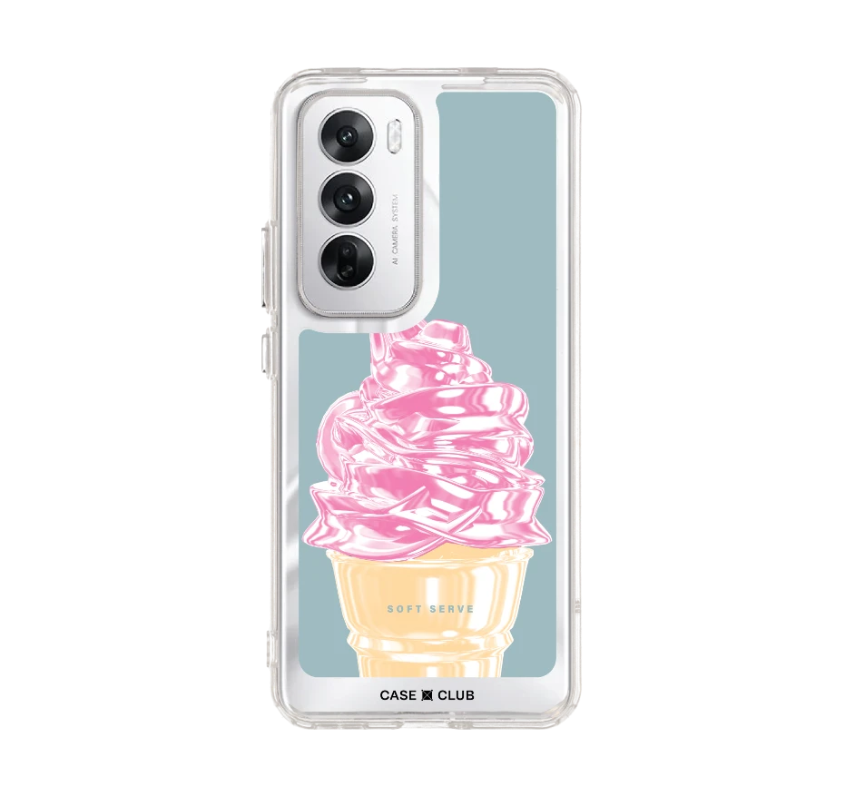 ไอศกรีมซอฟต์เสิร์ฟชมพู