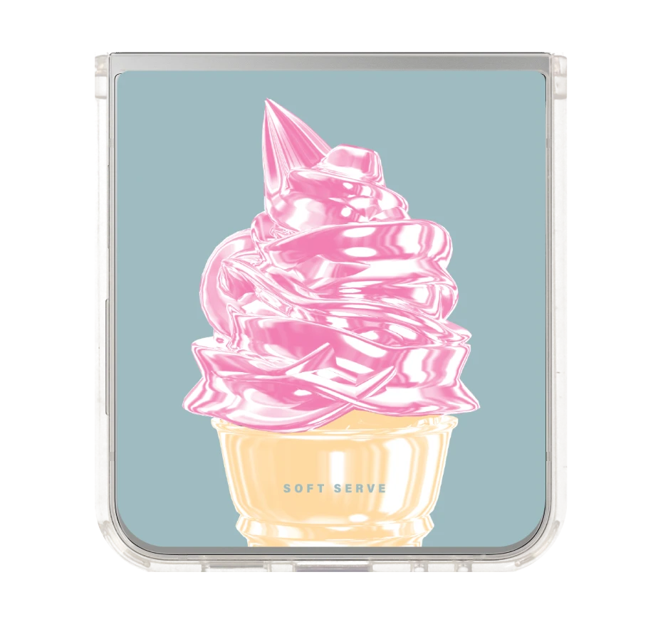 ไอศกรีมซอฟต์เสิร์ฟชมพู