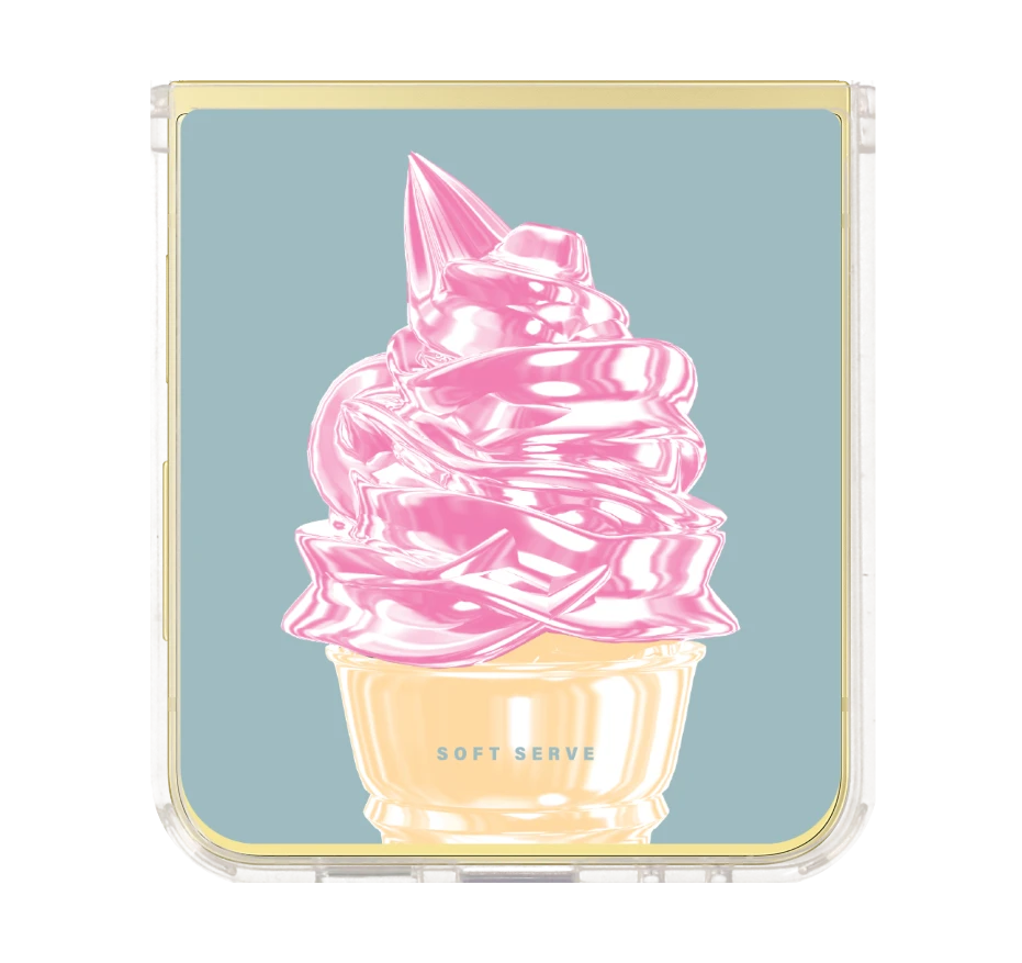 ไอศกรีมซอฟต์เสิร์ฟชมพู
