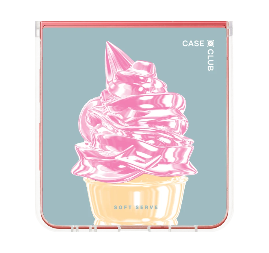 ไอศกรีมซอฟต์เสิร์ฟชมพู