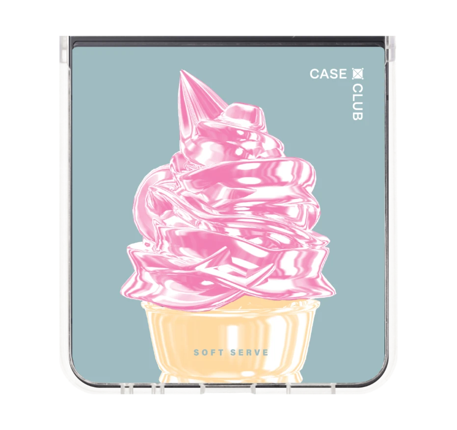 ไอศกรีมซอฟต์เสิร์ฟชมพู