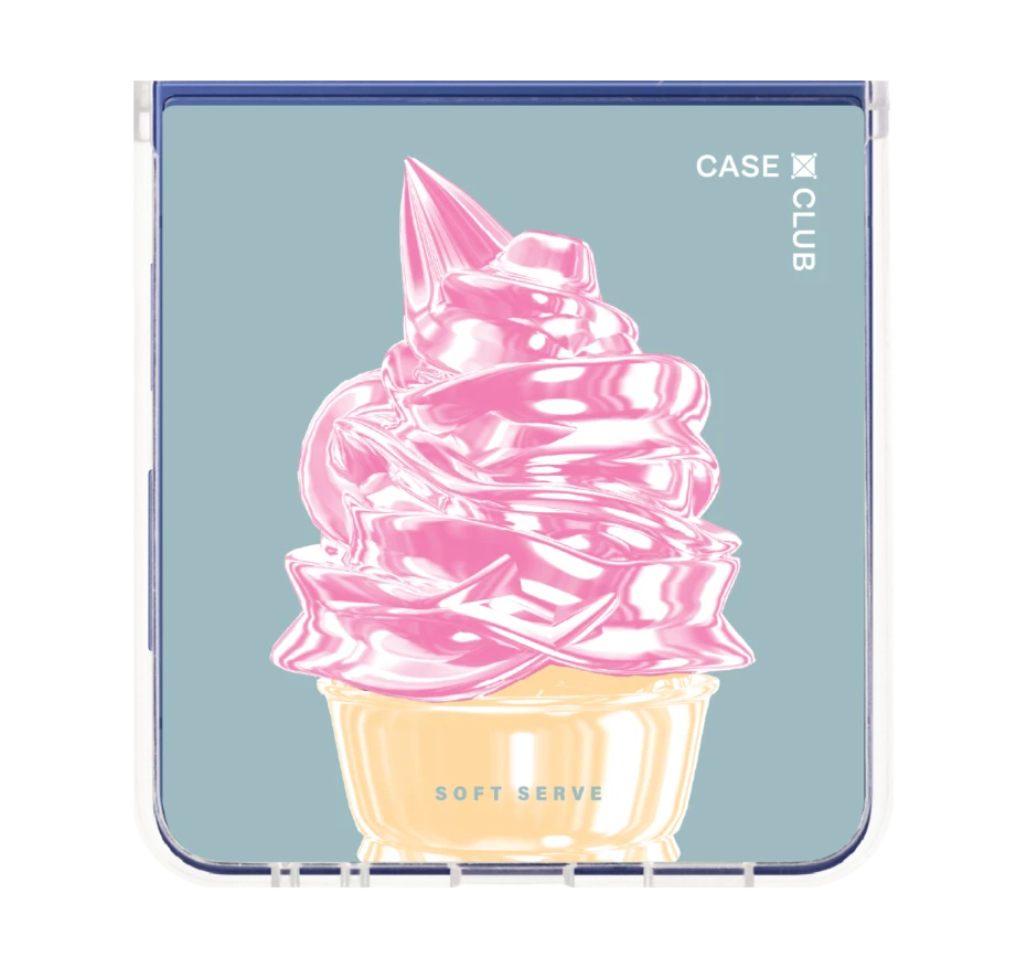 ไอศกรีมซอฟต์เสิร์ฟชมพู