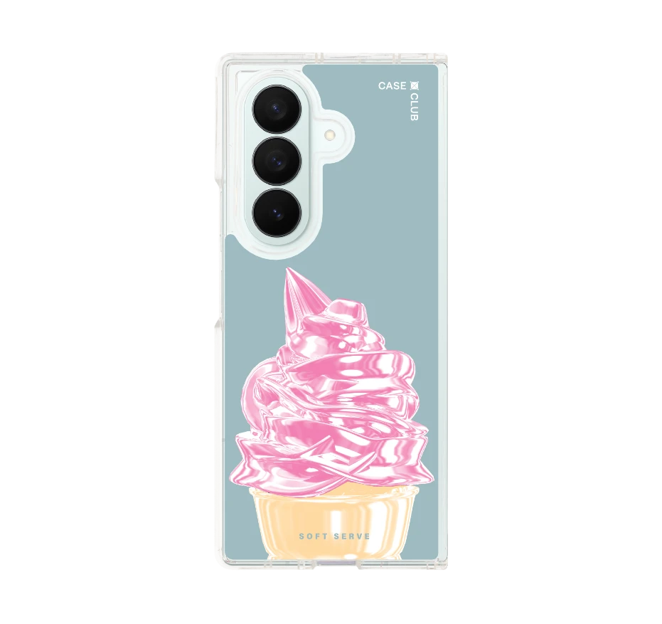 ไอศกรีมซอฟต์เสิร์ฟชมพู