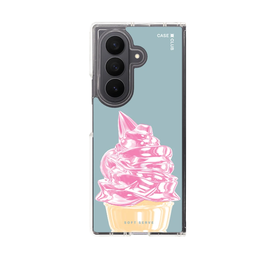 ไอศกรีมซอฟต์เสิร์ฟชมพู