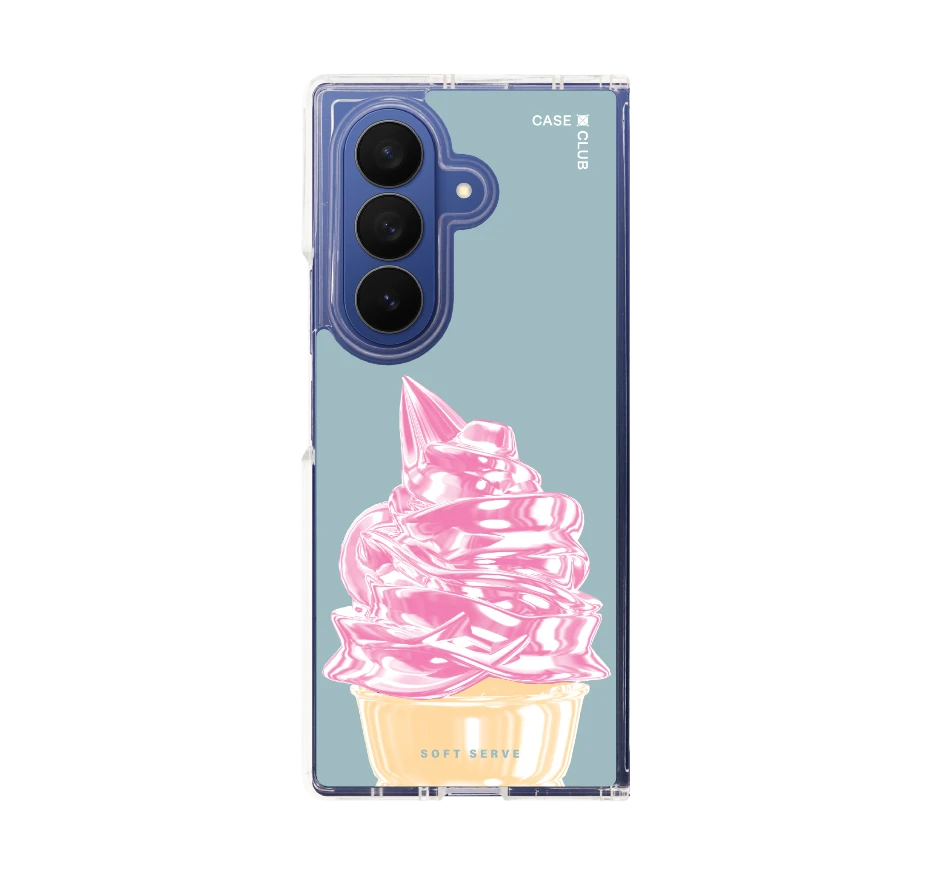 ไอศกรีมซอฟต์เสิร์ฟชมพู