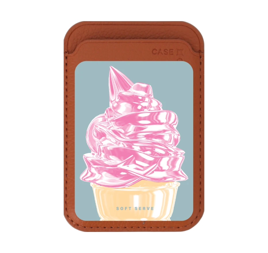 ไอศกรีมซอฟต์เสิร์ฟชมพู