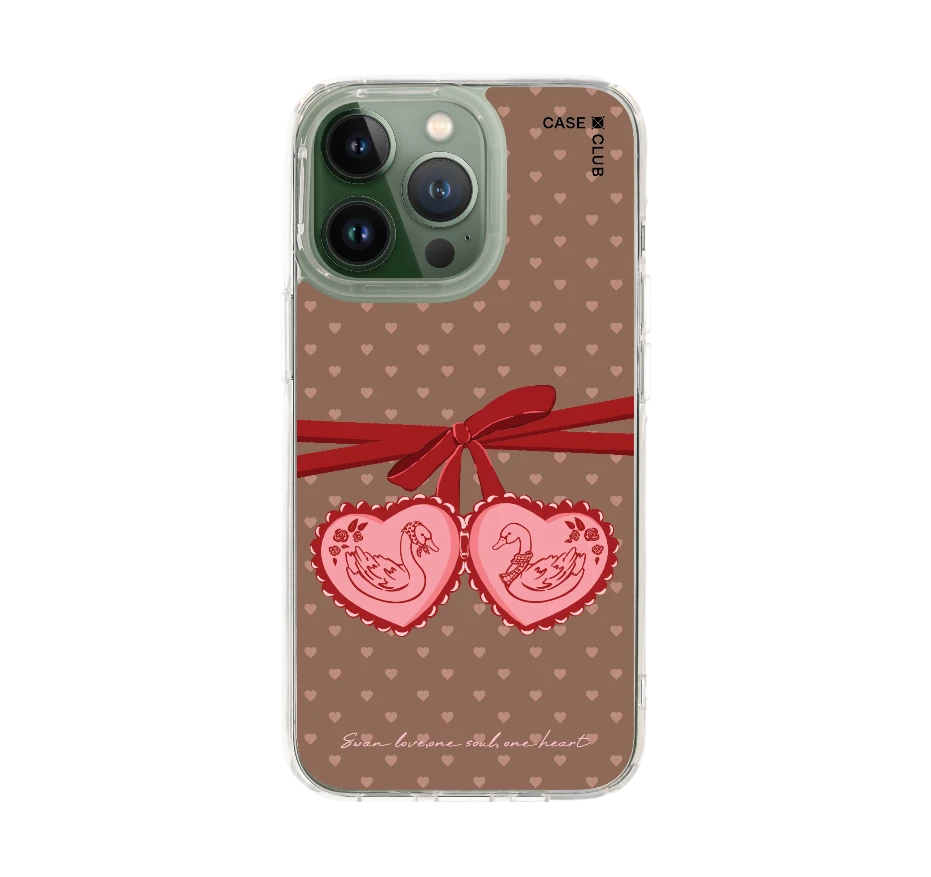 double heart cherry ribbon