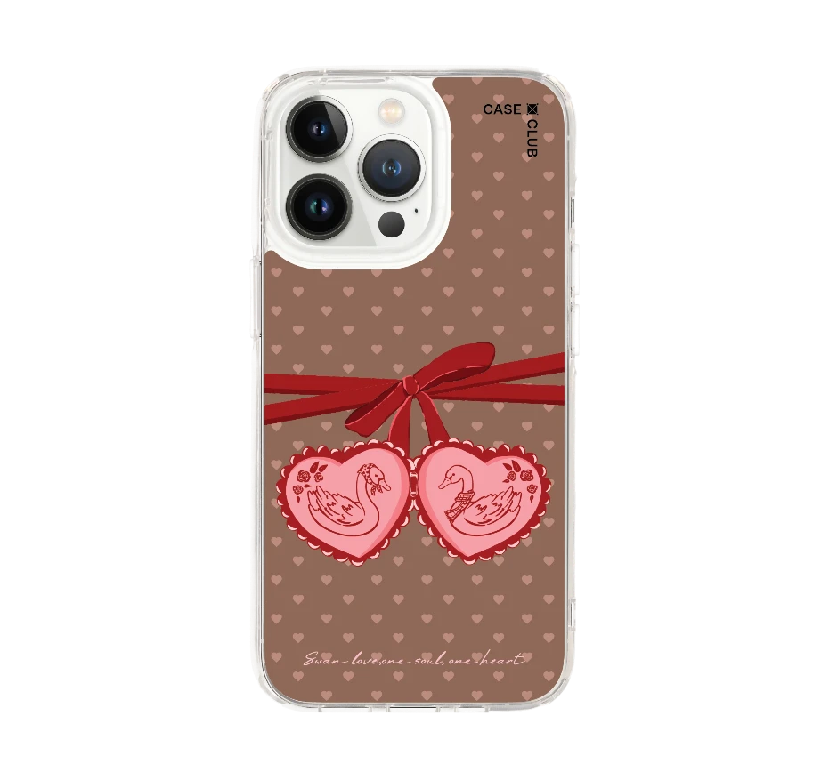 double heart cherry ribbon