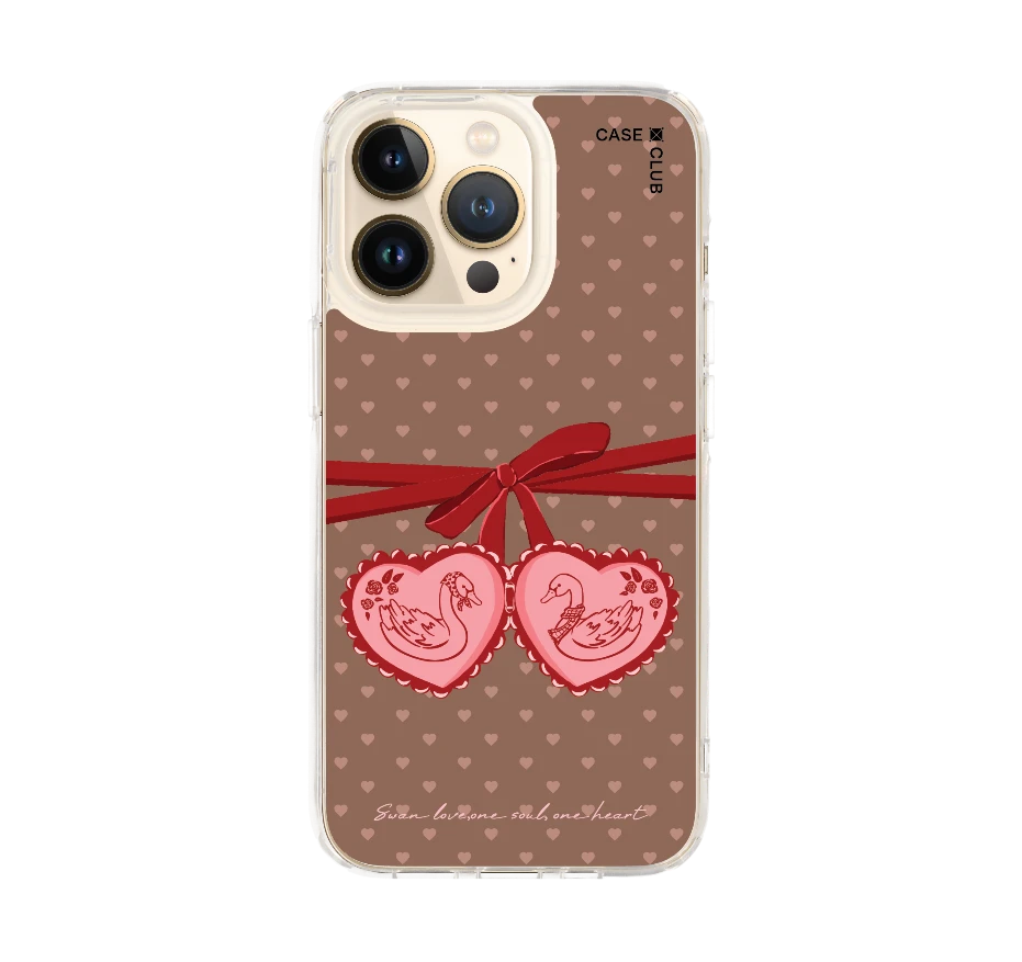 double heart cherry ribbon