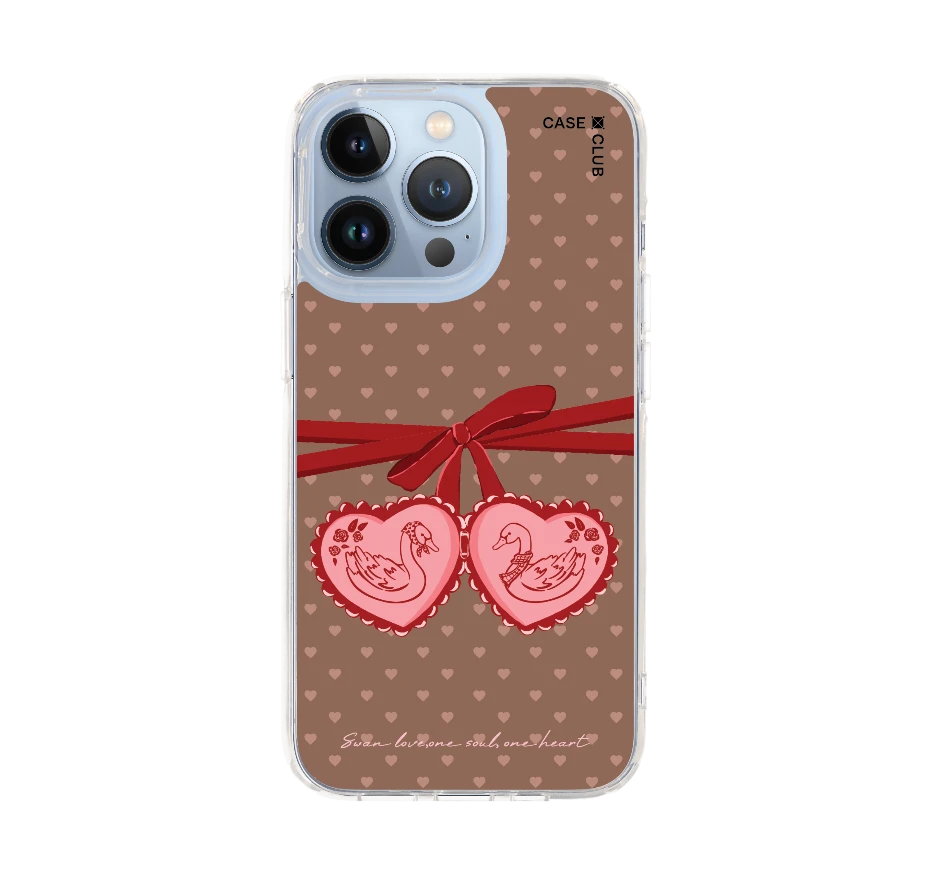 double heart cherry ribbon