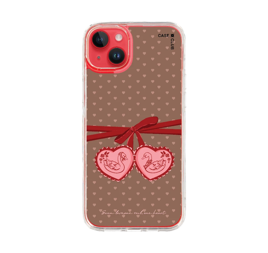 double heart cherry ribbon