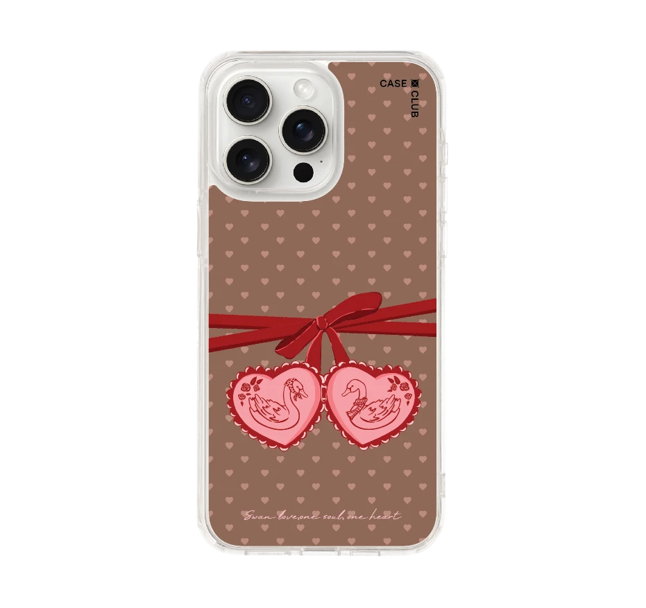 double heart cherry ribbon