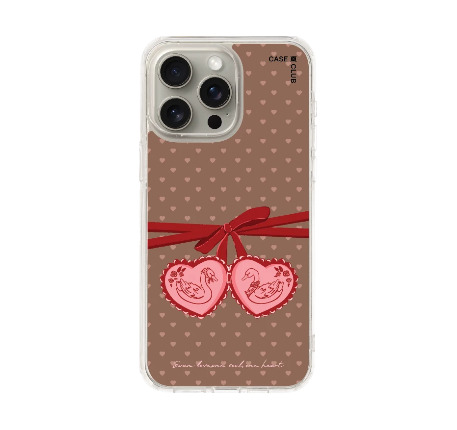 double heart cherry ribbon