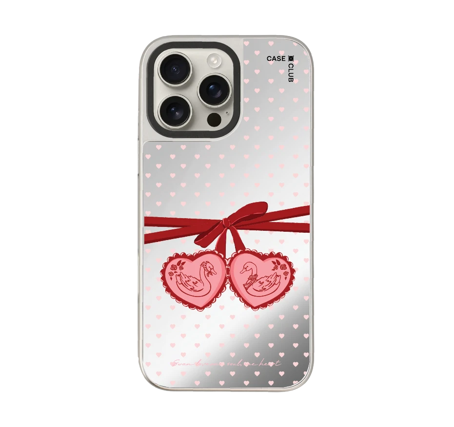 double heart cherry ribbon