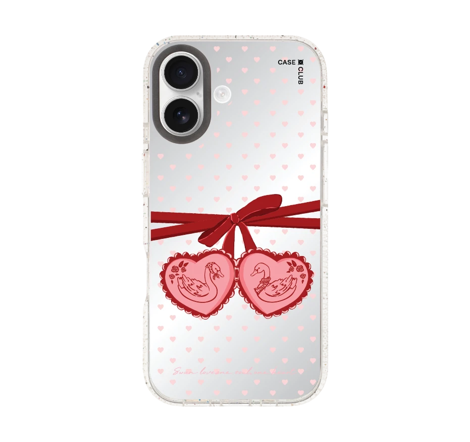 double heart cherry ribbon