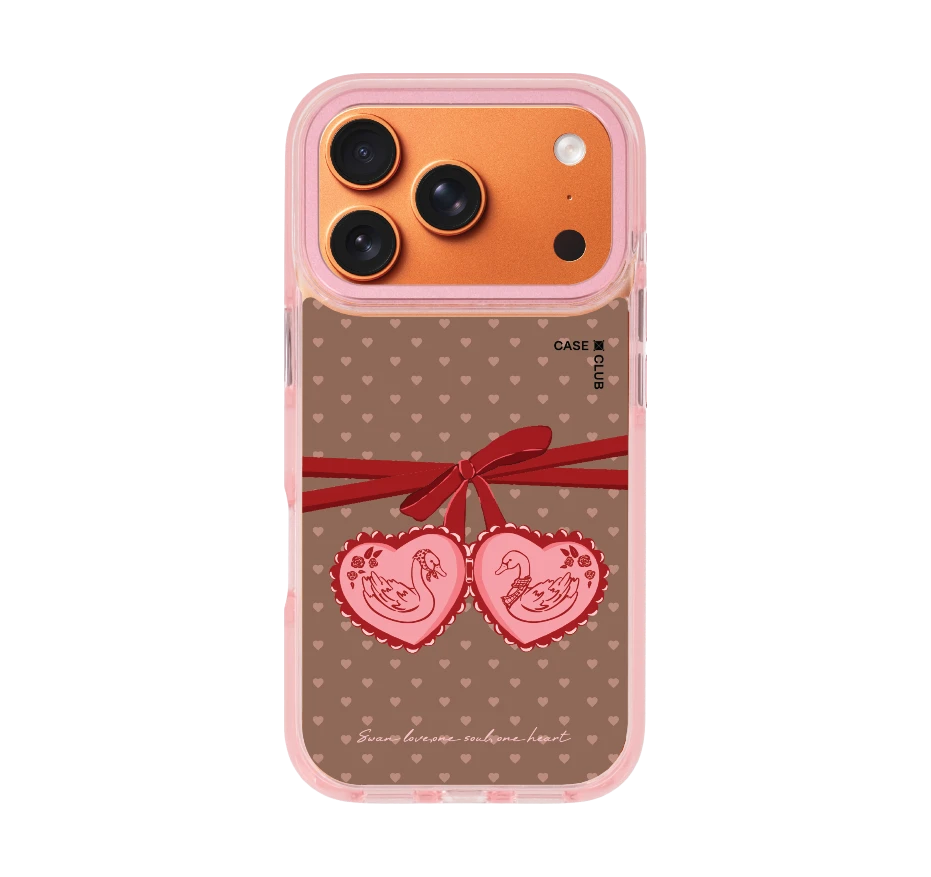 double heart cherry ribbon