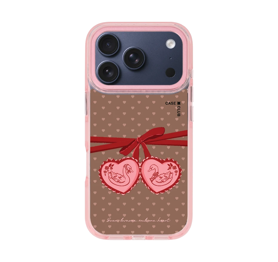 double heart cherry ribbon