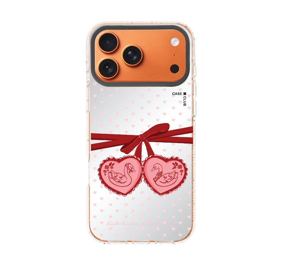 double heart cherry ribbon