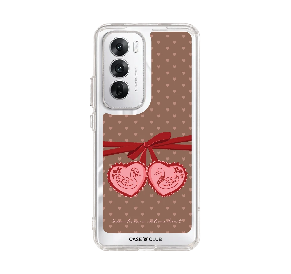 double heart cherry ribbon