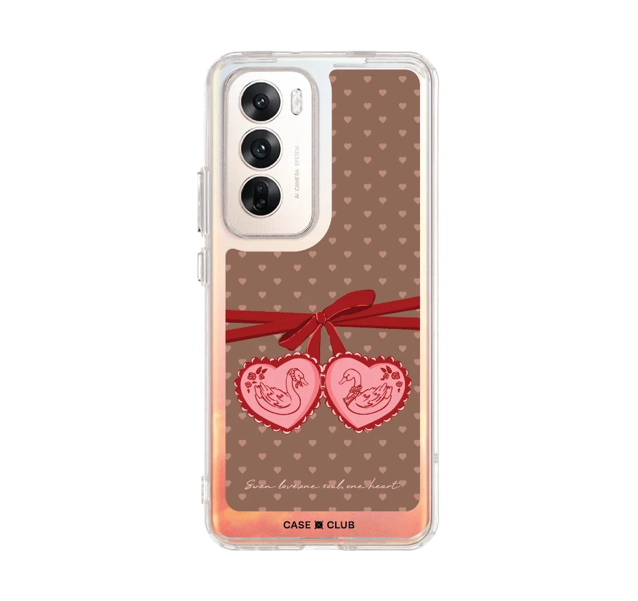 double heart cherry ribbon