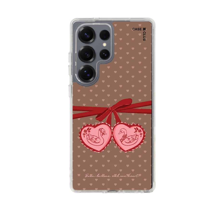 double heart cherry ribbon