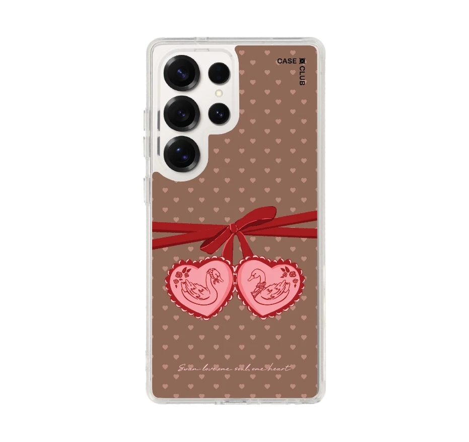 double heart cherry ribbon