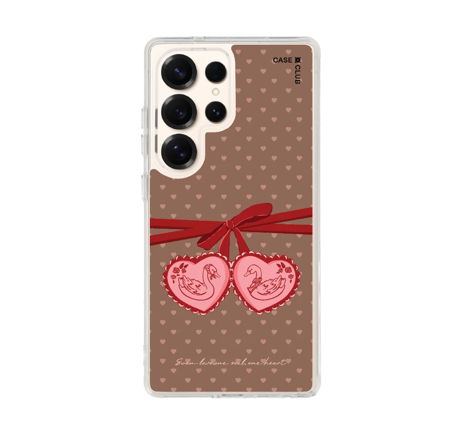 double heart cherry ribbon