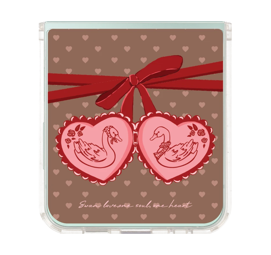 double heart cherry ribbon