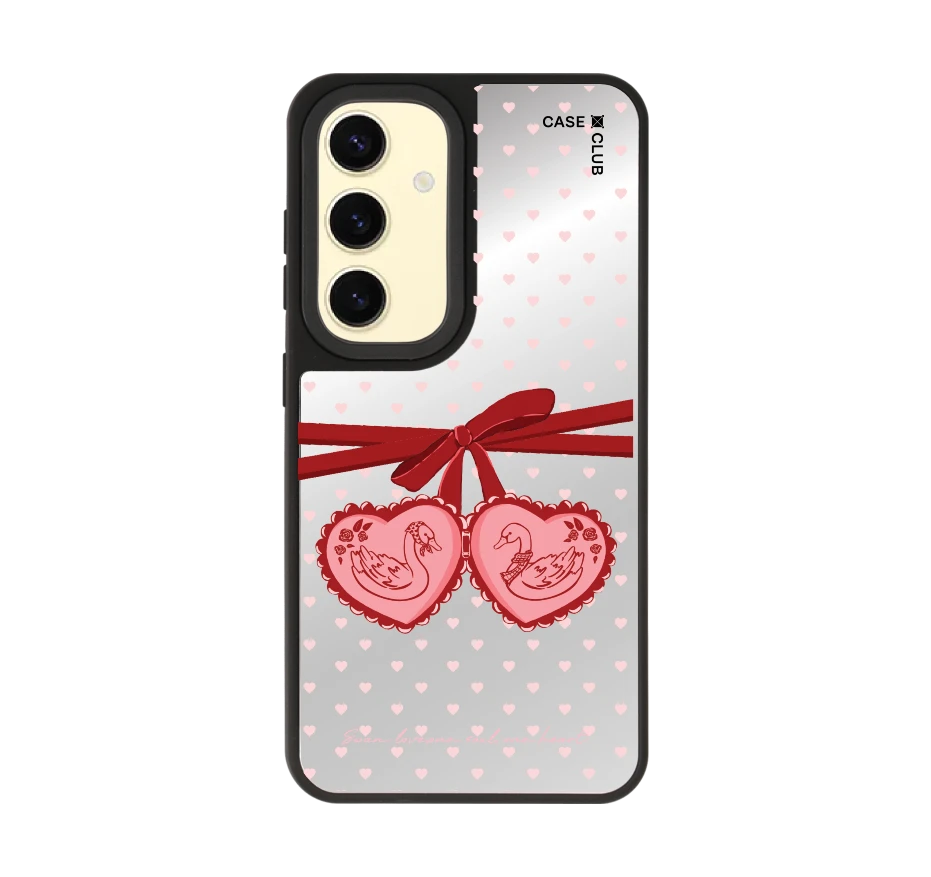 double heart cherry ribbon