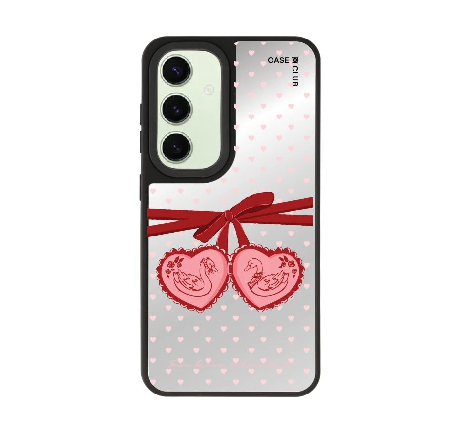 double heart cherry ribbon